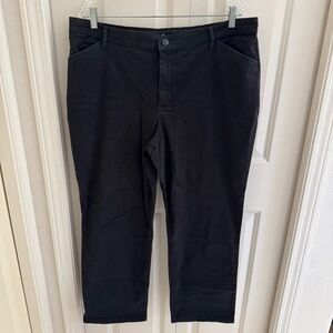 Lee All Day Chino Pants Womens 18 Petite Black High Rise Pockets Casual Career